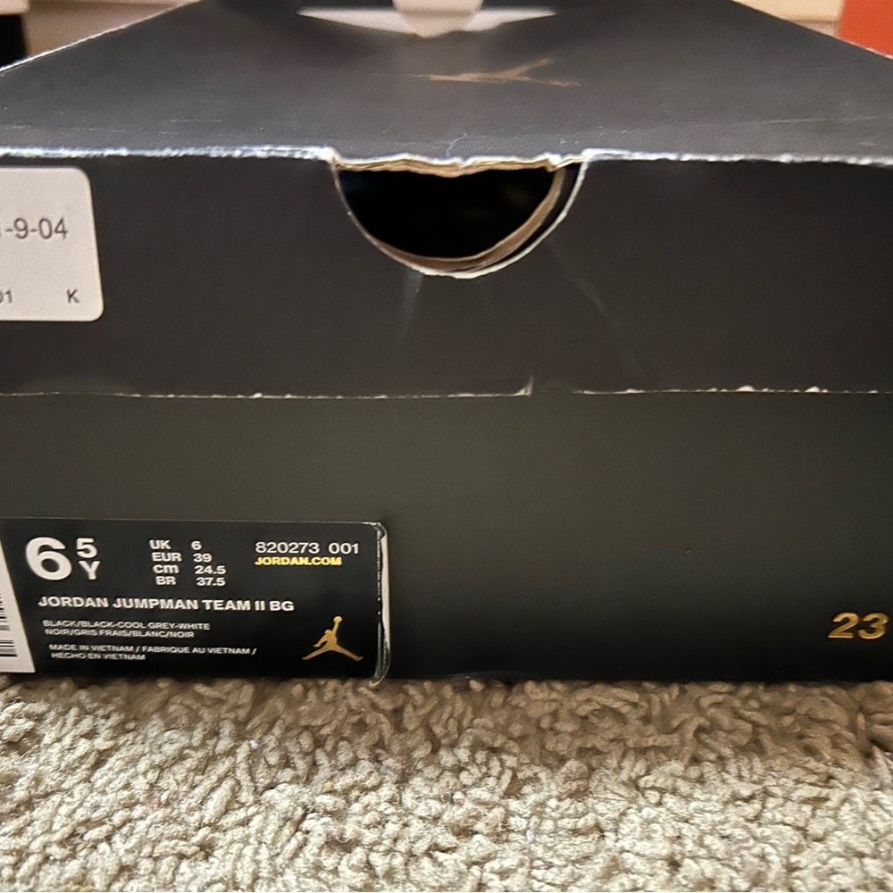 Black, Jordan Jumpman Team II BG, Sise 6.5